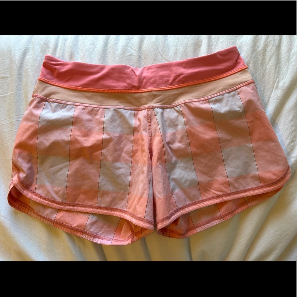 Lululemon Run Speed Shorts - pink plaid
